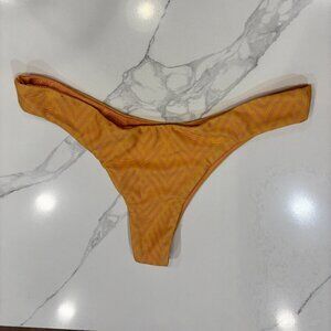 High-cut thong bikini bottom — Peachy Stripes